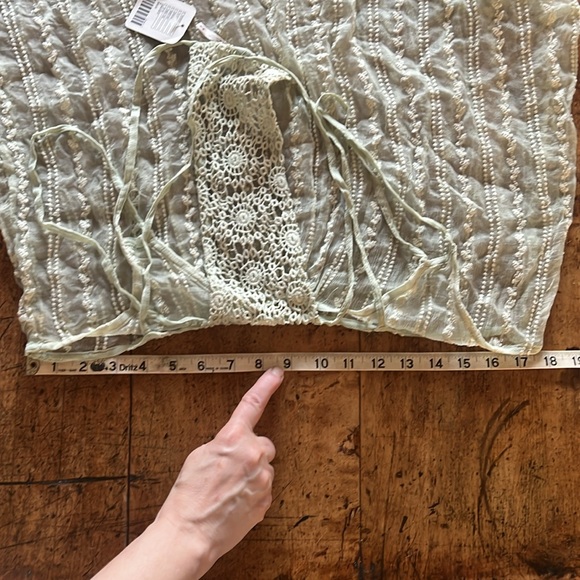 Brand New Free People Green Tank with Lace Back detailing - Picture 5 of 6